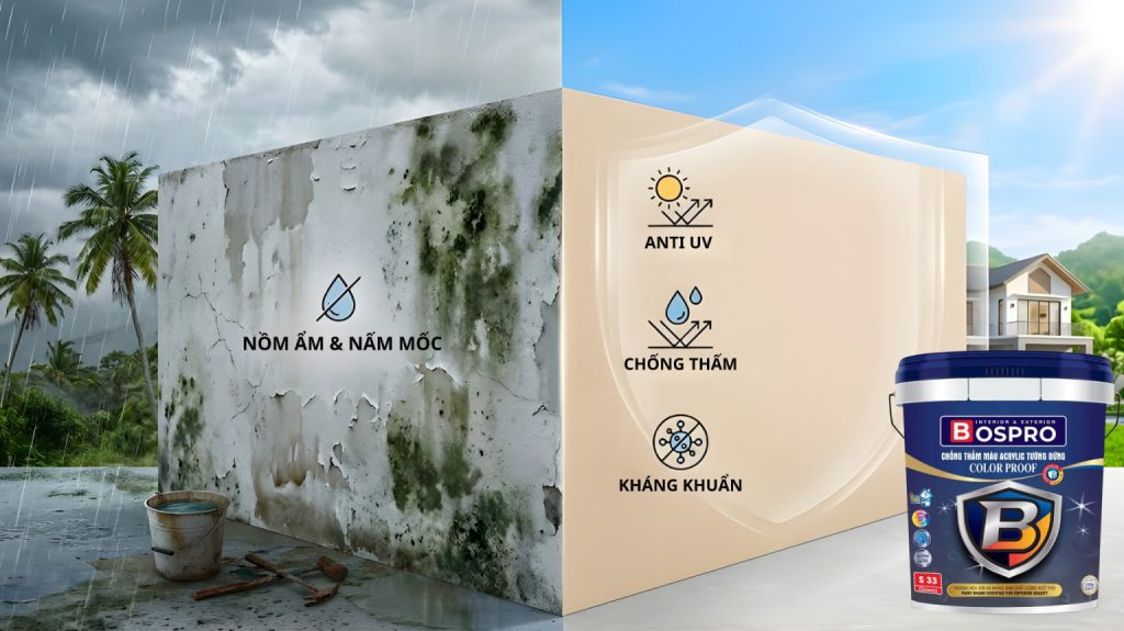 Chống nồm ẩm hiệu quả cần bắt đầu từ kết cấu tường