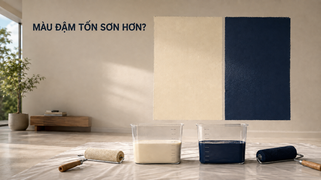 Sơn màu đậm có tốn sơn hơn màu sáng không?